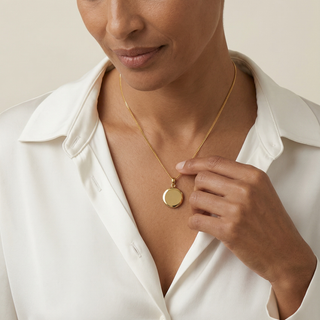 18k Gold Filled Round Locket Necklace