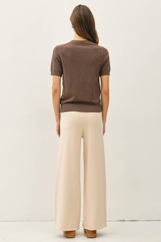 Mercer Wide Leg Ribbed Knit Lounge Pants