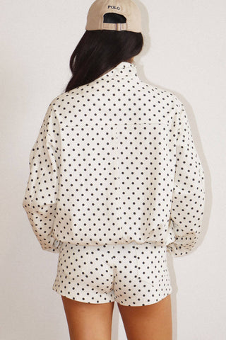 Polka Dot Zip-Up Jacket