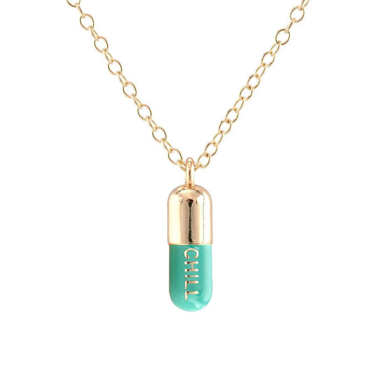 Chill Pill Enamel Necklace by Kris Nations