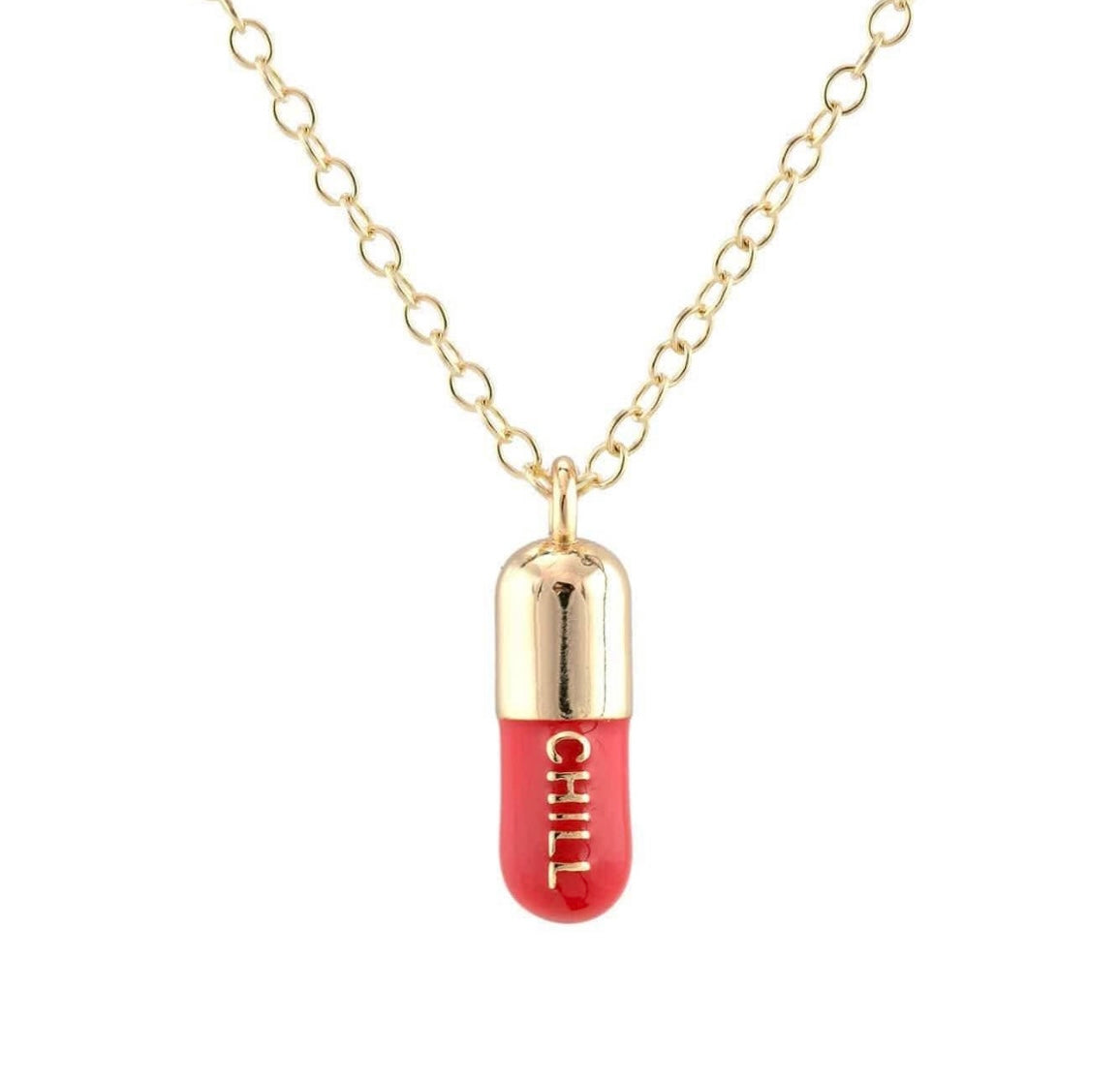 Chill Pill Enamel Necklace by Kris Nations
