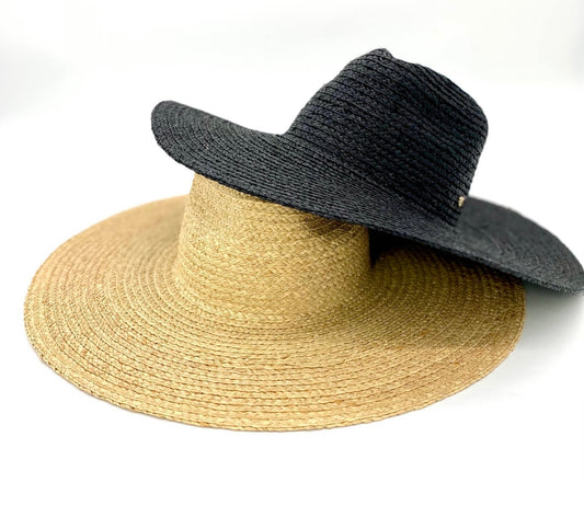 The Austin - Raffia Fedora Hat - Black or Natural